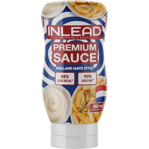 INLEAD - Premium Sauce - Light Soße | 85% weniger Kalorien & 90% weniger Fett | Perfekt Zur Diät | Kalorienarme Ernährung | Vegan | Glutenfrei | Laktosefrei - 350ml (Holland Mayo Style)