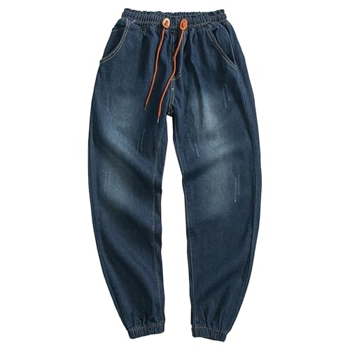 Jean jogging regular homme à entrejambe tombant et taille élastique