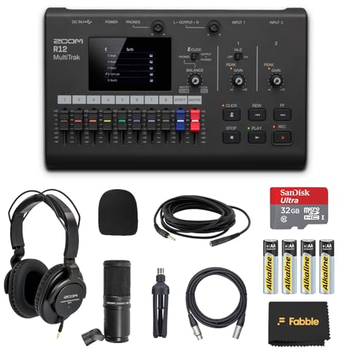 Zoom R12 MultiTrak kit enregistreur de podcast nomade avec carte 32 Go