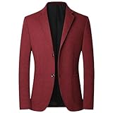 hndudnff giacca da uomo primaverile e autunnale giacca casual slim giacca business abito da sposa, rosso, xl