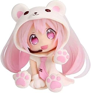 XMHL Hatsune Miku 7cm Mini Anime Figure Pink Bear Hatsune Miku statue decoration ornament collection animated character model toy