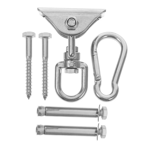 ABOOFAN 360 Hammock Swing Hook Hooks Swing Chair Tree Swing Hanging Kit Swing Brackets Heavy Duty Ceiling Swing Mount Stainless Steel Swing Hangers Swing Swivel Silver 304 Stainless Steel