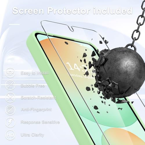 Image of YENAPOON for Samsung Galaxy S25 Case, Matte Magnetic Phone Case with 1 Screen Protector, Support for Magsafe, Translucent Frosted Shockproof Protective Cover for Samsung Galaxy S25, Mint Green | Matte