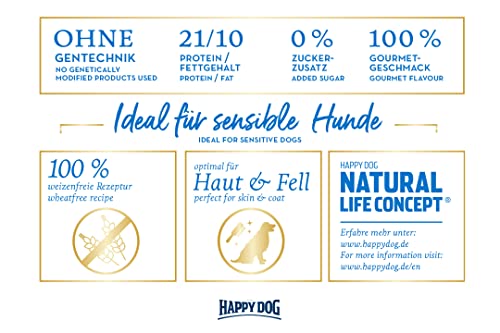 Happy Dog Sensible Greece M 3X 1 kg - Trockenfutter, Geschmacksrichtung Lamm, Shrimps & Calamari