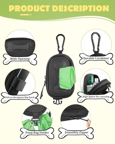 Dog Poop Bag Holder for All Leasheshand Free Doggie Waste Bag Dispenservelcrohookcarabinerdog Poop Bag Dispenser for Leashwide Openingleash Attachment for Dog Walkingpoop Bags Excludedblack  Cucciolini Doodles Dog poop bag holder for all leasheshand free doggie waste bag dispenser velcrohookcarabinerdog poop bag dispenser for leashwide openingleash attachment for dog walkingpoop bags excludedblack   cucciolini doodles