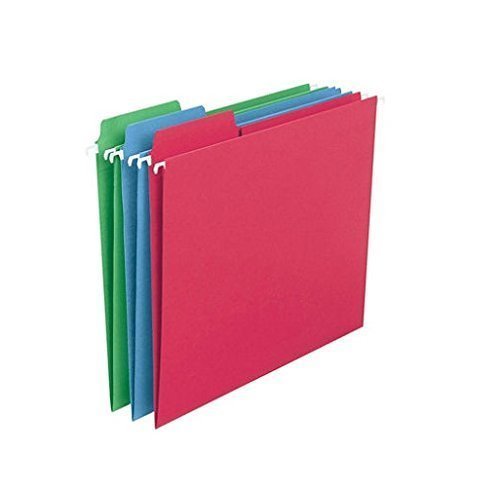 Smead FasTab Colored Hanging Folders, Letter