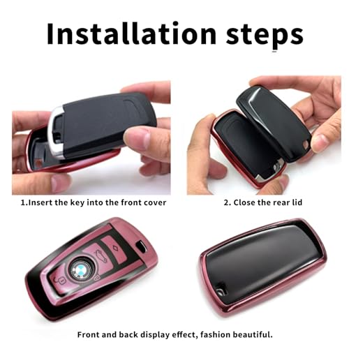 Image of Creativity For BMW X5 Key Fob Cover accessories (Pink Key Case) | Advanced soft TPU key box is compatible with X1 X3 X4 X5 X6 1 2 4 5 6 7 M3 M5 M6 GT3 GT5 G30 F10 F15 F16 F20 key