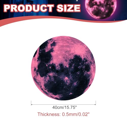 Sticker lunar fosforescente para techo 40 cm rosa miniatura 2