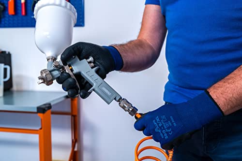 ABAC Lackierpistole G-540F, Druckluft Farbsprühgerät, Spritzpistole/Sprühpistole mit 600ml Fließbecher, Ø 1,5 mm Spritzdüse, Rund- oder Flachstrahl, max. Druck 4 Bar