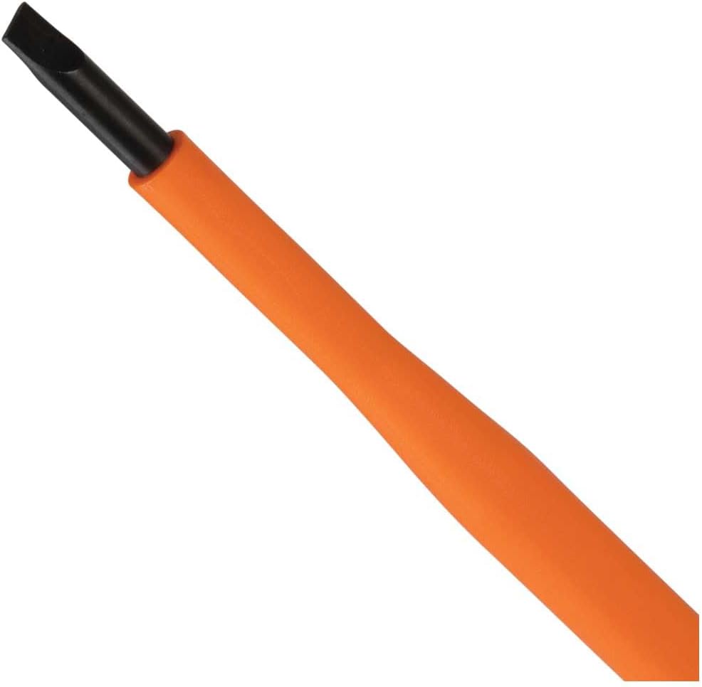 Klein Tools 6816INS Insulated Screwdriver, Made in USA, 1000V 3/16-Inch Cabinet Tip Screwdriver with 6-Inch Shank, Tip-Ident, Cushion-Grip Handle