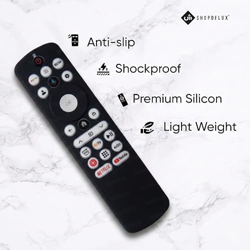 Image of SHOPOFLUX Silicone TV Remote Cover Compatible with Haier Smart TV Protective Case with Lanyard (Black)