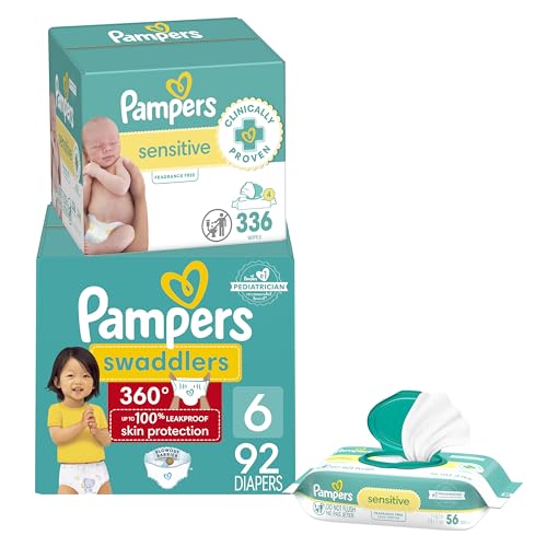 Pampers Swaddlers 360 Pull-On Diapers, Size 6, 92 Count, with Sen...