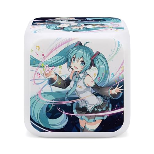 初音ミク 目覚まし時計 キャラクター 置き時計 デジタル 見やすい 卓上時計 小型 電池式 時間、日付、曜日、温度表示 プレゼントに最適