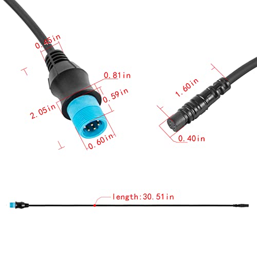 0101271900 8-pin Transducer to 4-pin Sounder Adapter Cable for Garmin ECHOMAP and Striker Series