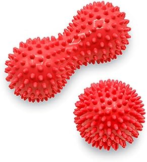 Beenax Hard Spiky Massage Ball Roller Set - Perfect for Plantar Fasciitis, Trigger Point, Deep Tissue, Myofascial Release - Designed to Relieve Stress and Relax Tight Muscles