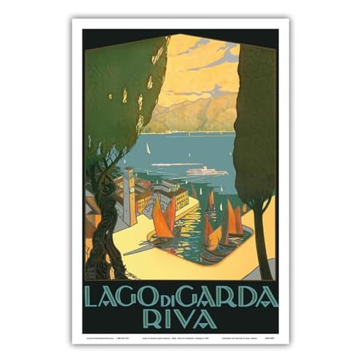 Pacifica Island Art Lago di Garda (Lake Garda) - Riva, Italy - Vintage World Travel Poster by Antonio Simeoni c.1926 - Master Art Print - 12in x 18in