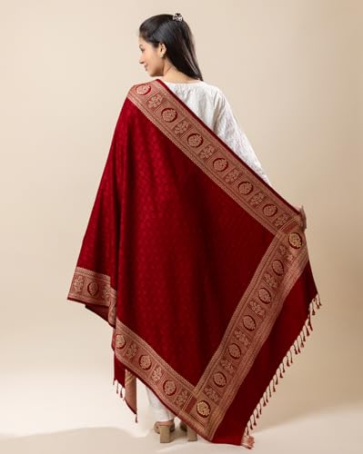 Image of Wrap me Warm Shawl for Women | Soft Viscose Acrylic Poly Wool Shawl - Warm & Lightweight Winter Wrap - Stylish Ethnic Stole for Women - 1010