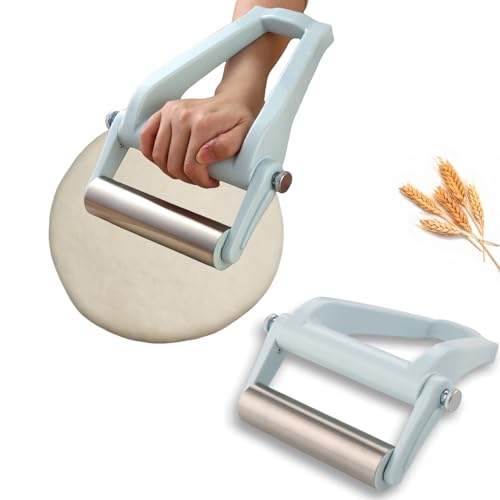 Piccolo mattarello per impasto, rullo per pizza con design regolabile, rullo per pizza per la casa e la cucina, per pasticceria, pasta, gnocchi, biscotti, torte (15 cm)