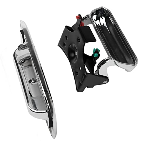 Image of Tailgate Door Handle & Bezel Lock Set, Compatible with 1999-2007 Chevy Silverado GMC Sierra 1500 2500 3500, Chrome Exterior Rear with Rod Clips | Replaces# 15997911, 15228539, 15228541, 15228540