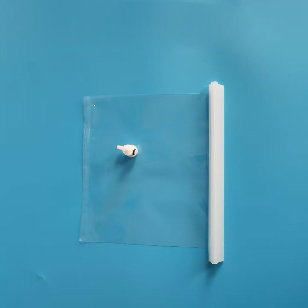 PTFE Gas Sampling Bag, Single Edge Opening with Sealing Strip, for Volatile Solid Samples and Gas Collection and Storage Bag, with Valve, Teflon Fluorine Film Bag, 1L~10L Volume (2L Volume, 10 Pcs)