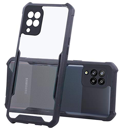 Image of Jkobi Hard PC Crystal Bumper Shockproof Back Cover Case for Samsung Galaxy M42 5G with Camera Protection (Matte Black)