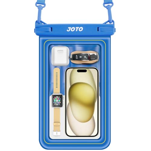 JOTO [IP68 Floatable Large Floating Waterproof Phone Pouch Up to 10", Underwater Phone Case Cellphone Dry Bag for iPhone 16 15 14 13 12 11 Pro Max Xs Max XR X 8 7 Plus SE/Galaxy S24 S23 S22 -Blue -  JT-08363814