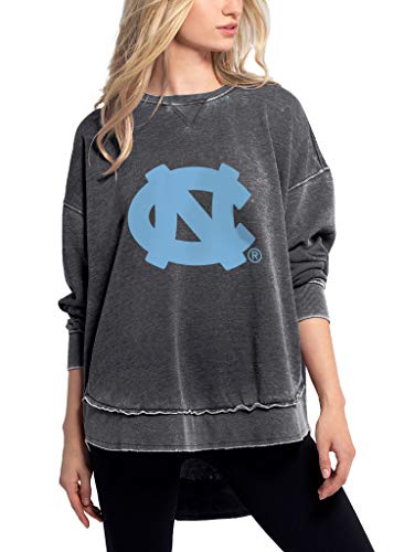 NCAA North Carolina Tar Heels Womens Burnout Campus Pullover, Charcoal, Medium