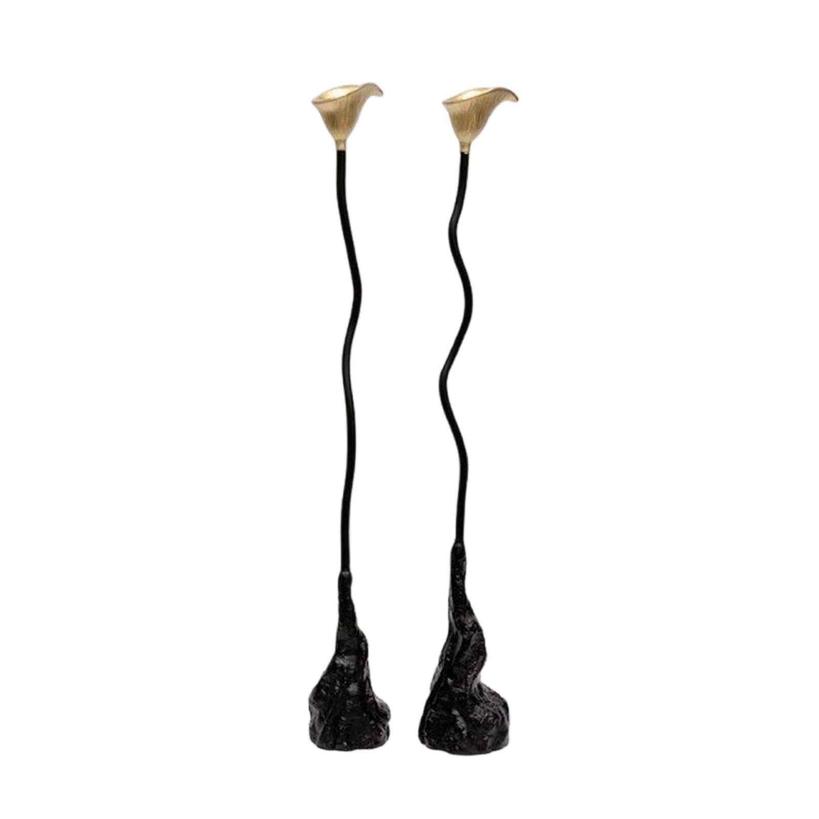 rockible 2 Pièces Chandelier avec Tige Ondulée Design Bougeoir sur Tige Décoration pour Bureau