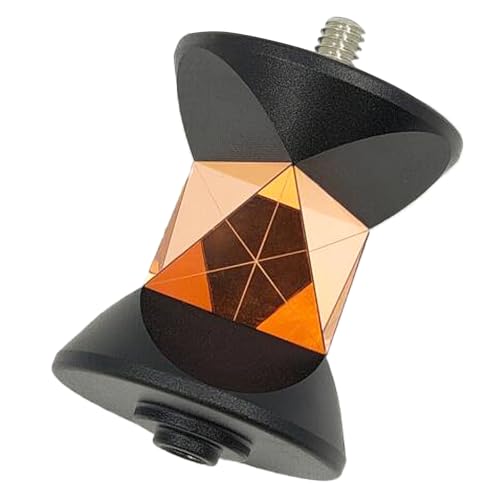 Image of 360 Degree Monitoring Mini Prism Total Station Reflective Prism GRZ101 Replacement with Hook Compatible with Leica Swiss Type Surveying Reflector (Copper Coated)
