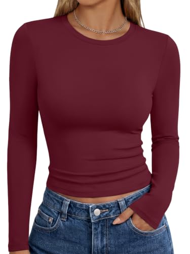 Image of Trendy Queen Womens Long Sleeve T Shirts Fall Fashion Basic Y2K Tops 2026