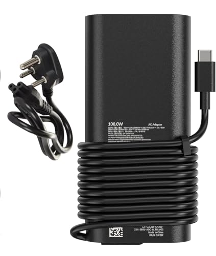 Image of 100W Watt USB Type C for Dell Precision 5680 3580 3580 3580 3581,Latitude 5340 7640 7640 7340 5440 5540 9440,Inspiron 14 Plus 7430 Laptop Adapter Type C Power Cord (De 100W Type C)