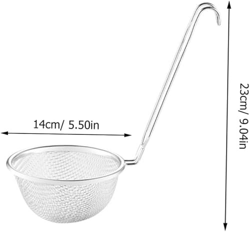 Miniatura 8 de Cuchara de cocina de acero inoxidable, tamiz de malla, colador de cocina versátil para enjuagar, colar y freír, diseño de acero inoxidable, estilo