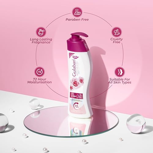 Image of Dabur Gulabari Moisturizing Body Lotion - 1230ml (Pack of 3 x 410ml) | For Dry & Dull Skin | Made with 100% Organic Rose Oil | Dermatologically Tested & Paraben Free