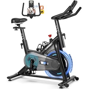 LABGREY Exercise Bike Indoor Cycling Bike Stationary Cycle Bike with Comfortable Seat Cushion, Quiet Fitness Bike for Home Cardio Workout (Blue - Magnetic Bike)