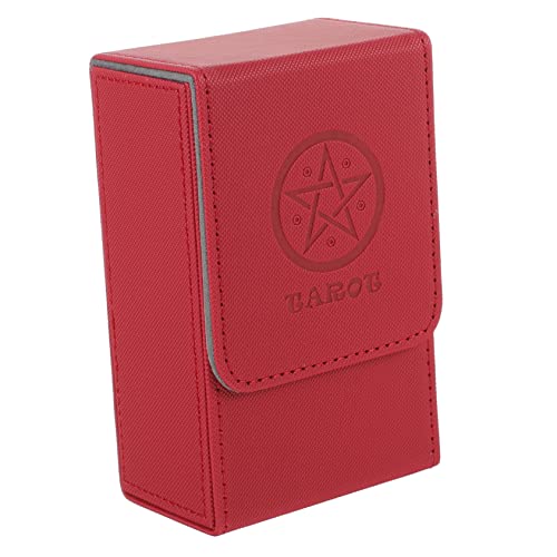 HONMEET Tarot Cards Storage Rectangular Storage Box Sturdy Pu Easy to Carry Present for Birthday Holiday Wiccan Supplies