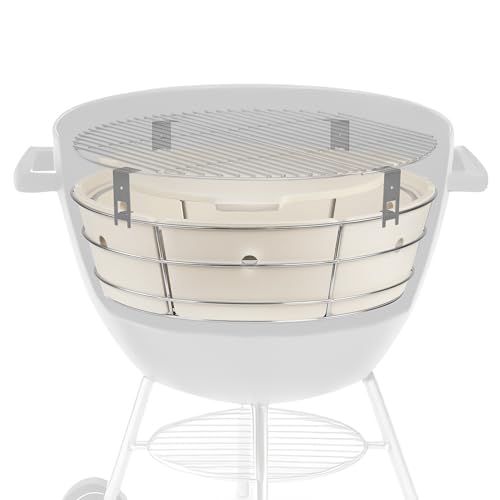 BBQ-Toro Sistema de cocción universal flexible para barbacoa esférica, kit de caja de ahumado para parrilla esférica de 57 cm de diámetro, accesorio de barbacoa de acero inoxidable con piedra para - imagen 2