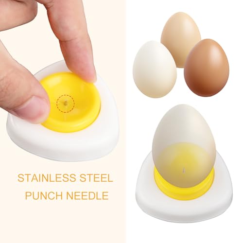 2stk Eierstecher für Hartgekochte Eier, Magnetischer Eierlochstanzer mit Edelstahl-Stanznadel Sicherheitsverschluss Eierstecher für Rohe Eier Eierlochstanzer Praktische Küchenwerkzeuge