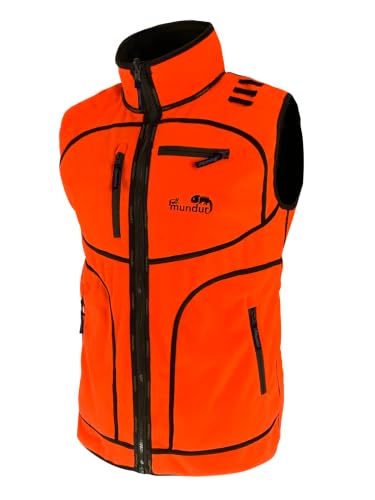 Image of Orange Reversible Hunting Vest for Men | Orange Camo, Windproof, Waterproof, Silent Fleece, Multi-Pocket, Outdoor Hunting, Shooting, Hiking