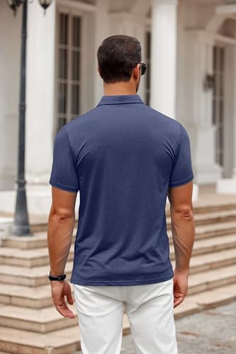 Image of COOFANDY Men's Polo Shirt Golf Quick Dry Performance Short Sleeve Moisture Wicking Athletic Polo Collared Tennis T-Shirt