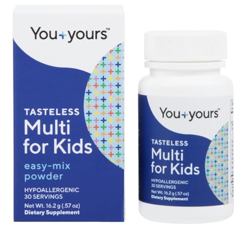 Tasteless Multivitamin Powder for Kids + Toddlers- No Sweeteners, Flavors, Colors or Preservatives. Add to Beverages or Food. Pure, Flavorless Children's Multivitamin Supplement.