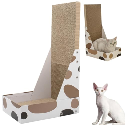 Lifetips デボンレックス Devon Rex 猫用爪とぎ L字型 ダンボール ハウス型 爪とぎベッド ソファ風 キャットスクラッチャー 垂直水平兼用 多頭飼い対応 おしゃれ 丈夫 インテリア馴染む 2カラー ストレス解消 運動不足予防 長持ち 丸型