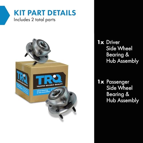 Image of TRQ Left and Right Wheel Bearing and Hub Assembly Set 2 Piece Compatible with 11-15 Chevrolet Volt 12-17 Buick Verano 13-16 Cadillac ATS 13-15, AWD 2016 ATS L4 2.0L AWD