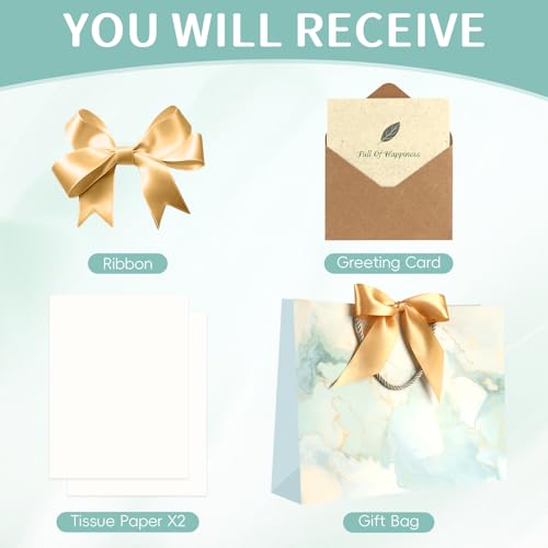 Image of JMANNI Gift Bags, Valentines Gift Bags with Ribbon, Portable Paper Gift Bag, Marble Pattern, for Any Occasion, Including Valentines Day Baby Shower Birthday Party Wedding Mothers Day(LP11-DLS09-L
