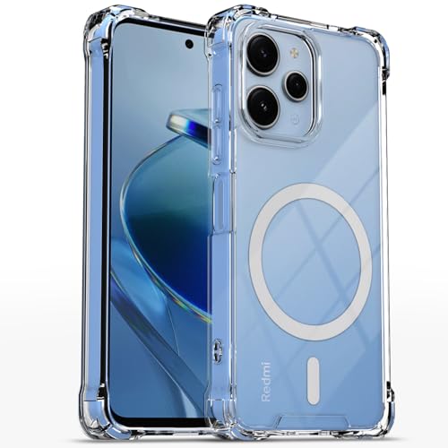 Image of Pikkme Back Cover for Redmi 12 5G / Poco M6 Pro 5G Mag-Safe Shockproof PC + TPU | Protective Case Magnetic Support | Bumper Case (Transparent Mag-Safe)