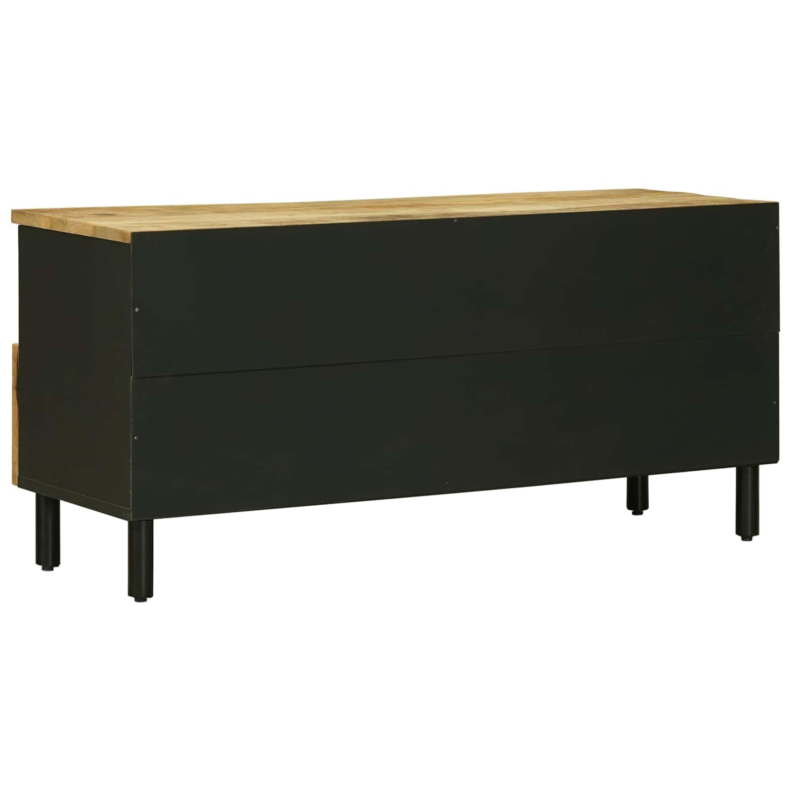 Mueble de almacenamiento de madera, mango macizo, 100 x 33 x 46 cm, natural