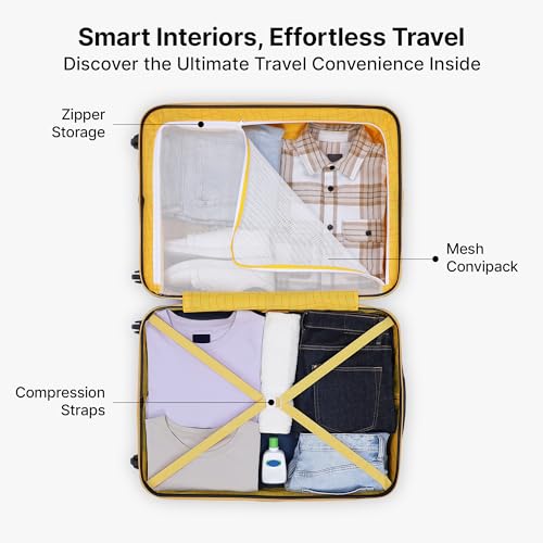 uppercase-Cargo-74cmLarge-Check-in-Trolley-Bag-Dualtone-Spinner-Hardsided-Luggage-Secure-Combination-Lock-Scratch-proof-Surface-Mesh-ConviPack-Suitcase-for-Men-Women-2000-Days-WarrantyYellow