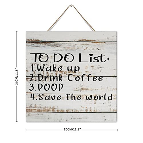 Plaque en bois antique de 30,5 cm style rétro chic