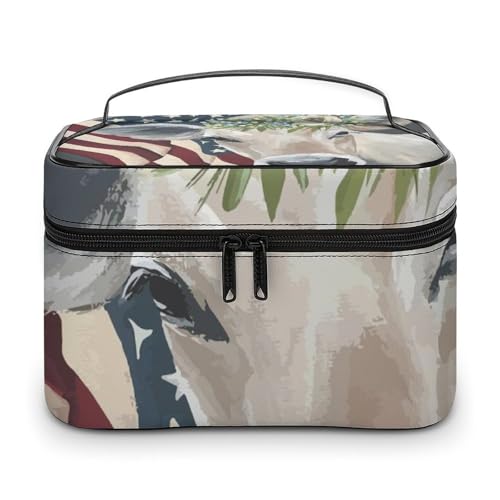 メイクボックス コスメ収納 大容量 牛 花柄 北欧 アメリカ 国旗 化粧ポーチ 化粧品入れ メイク収納ケース 軽量 持ち運び アクセサリー 小物入れ おしゃれ 旅行 出張用 プレゼント