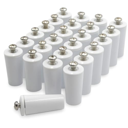 Topes Persiana Blanco de 40mm para para Persianas Enrollables. |Pack de 24| Topes Fabricados en PVC | Cada Tope de Persiana Incluye Todo lo Necesario para su Montaje.