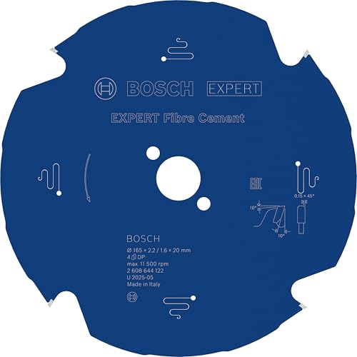 Bosch 1x Lame de scie circulaire filaire EXPERT Fibre Cement (pour Panneaux de fibro-ciment, Ø mm, Professional Accessoire Scies circulaires portatives filaires)